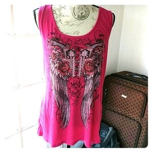 Couture sleeveless rockin angel wing top